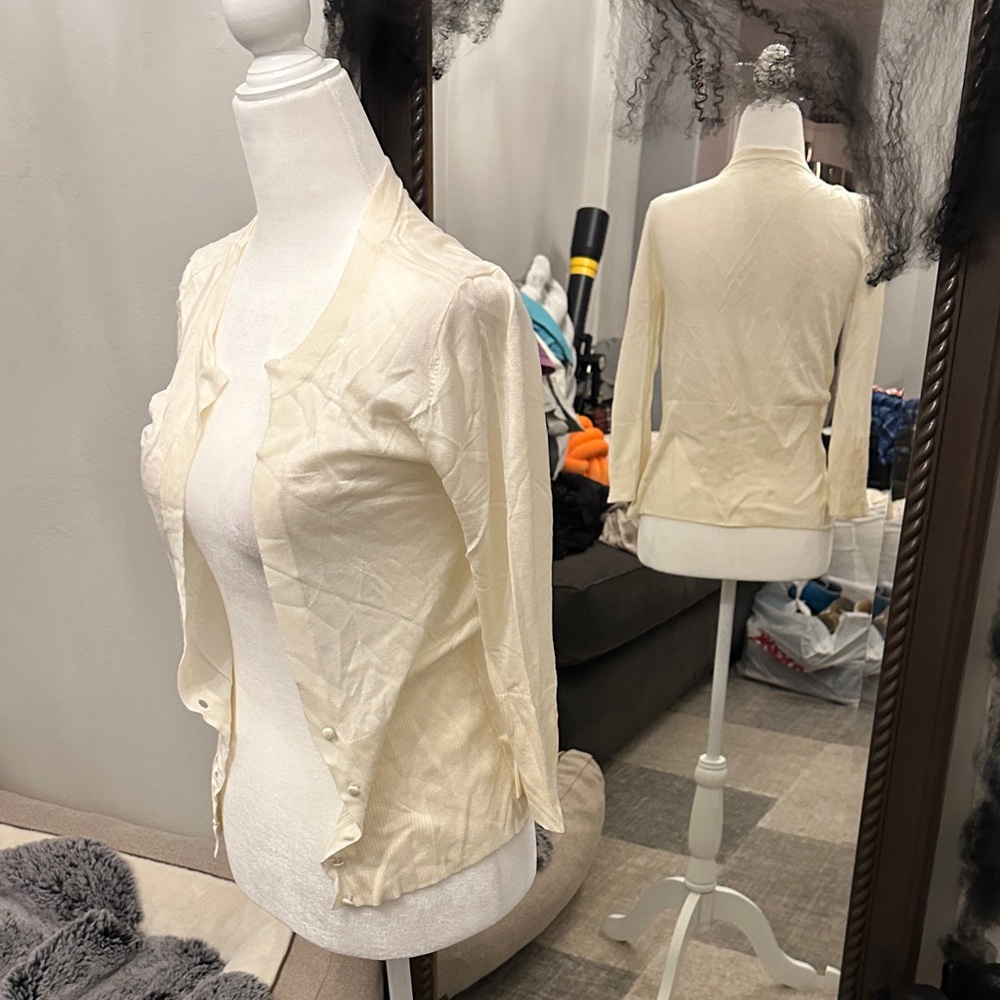 Cream Button-Up Cardigan